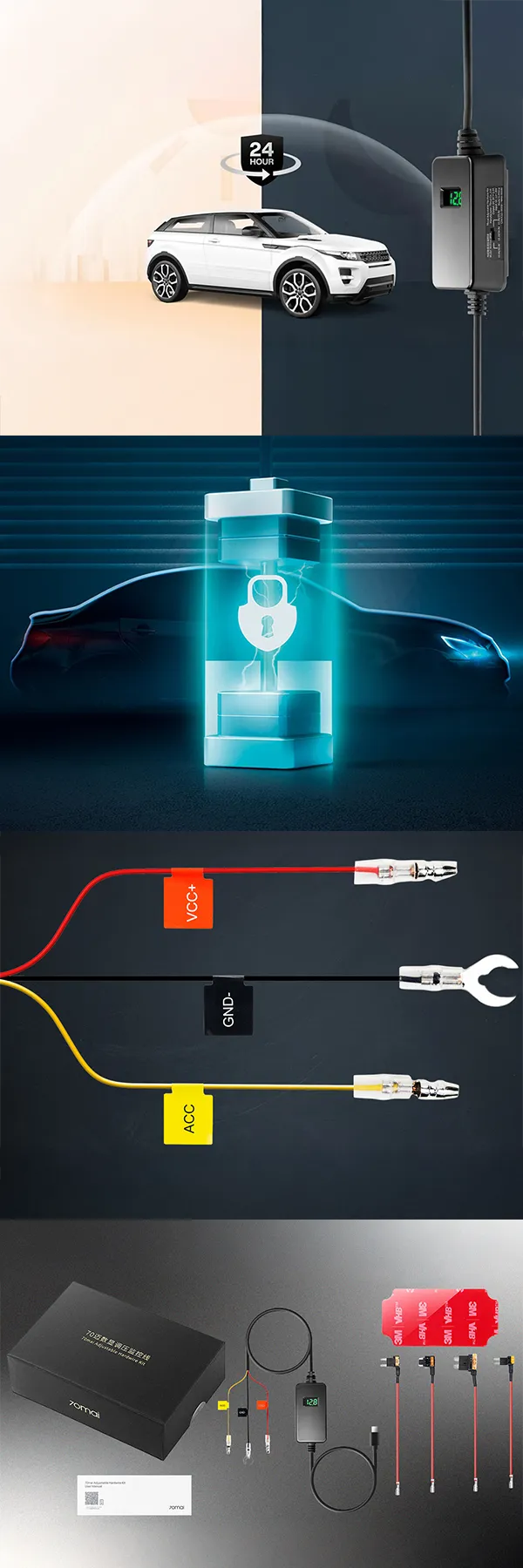 Napájecí modul UP06 pro autokameru s inteligentní ochranou baterie